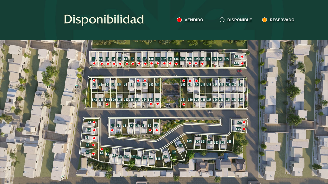 Plano general de Encinos Residencial con disponibilidad por manzana